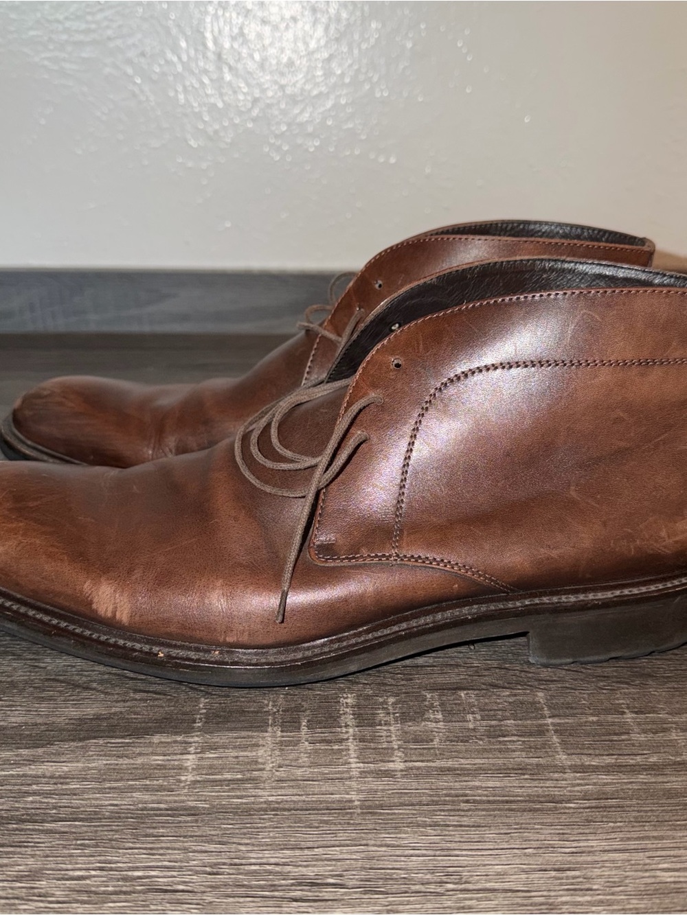 To Boot New York Brown Men’s Leather Chukka Ankle Boots Lace Up Rubber 12